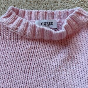 Midweight chunky high crew neck cotton sweater